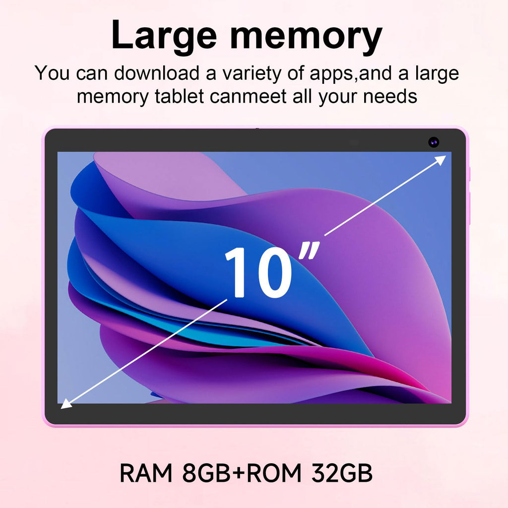 Android 15 Tablet 10 inch, 2 in 1 Tablet with Keyboard Case Mouse Stylus, 8GB RAM 32GB ROM, Quad Core, 1280x800 HD Screen, 6000mAh V5972