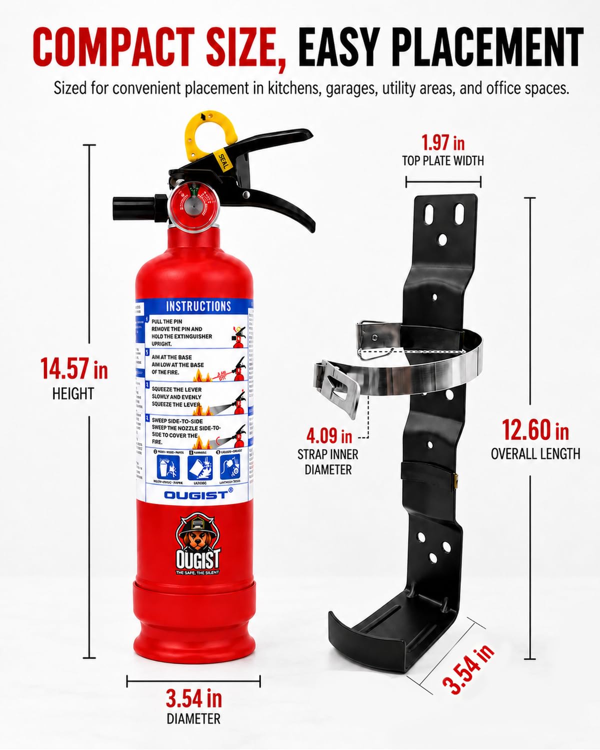 2.5 lb ABC Dry Chemical Fire Extinguisher with Wall Mount Q44943