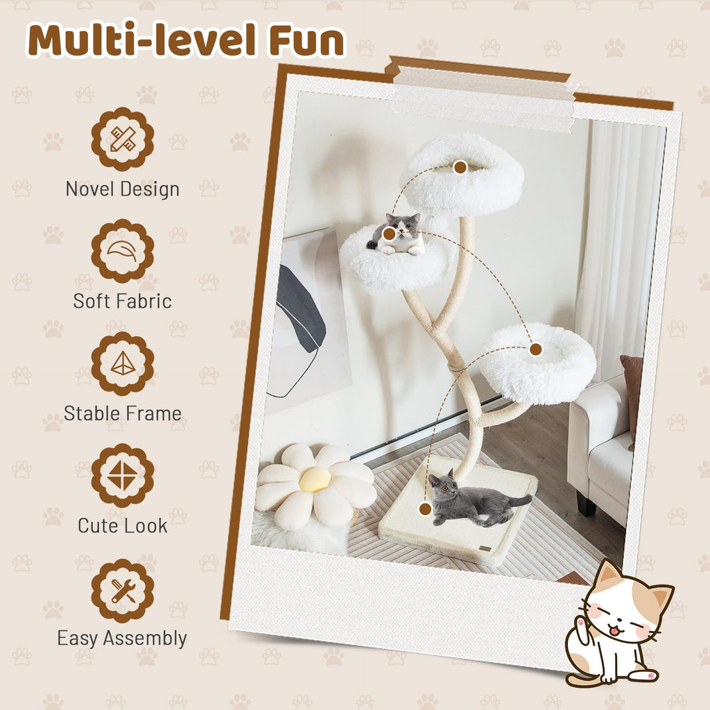 70 Inch Multi-Level Cat Tree with Perches and Scratching Posts J464