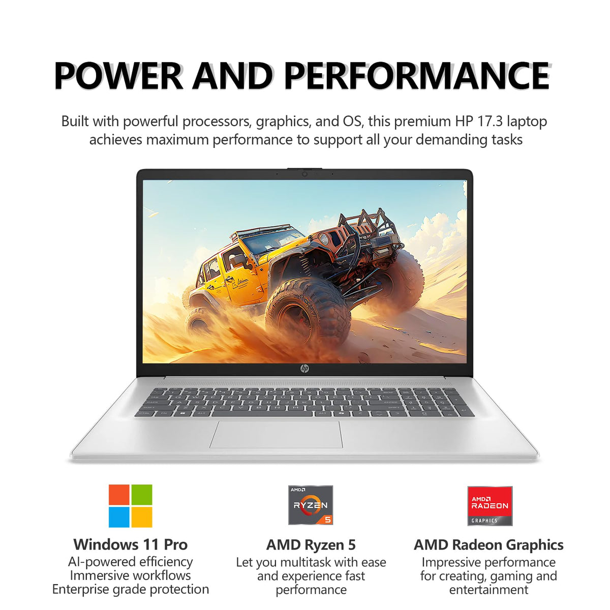 17.3 Inch Touchscreen Laptop, AMD Ryzen 5, 16GB RAM 1TB SSD W1881