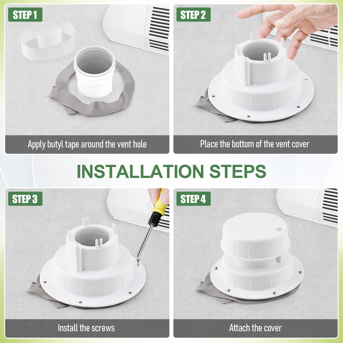 RV Plumbing Vent Covers with Screws, 2 Pack L706
