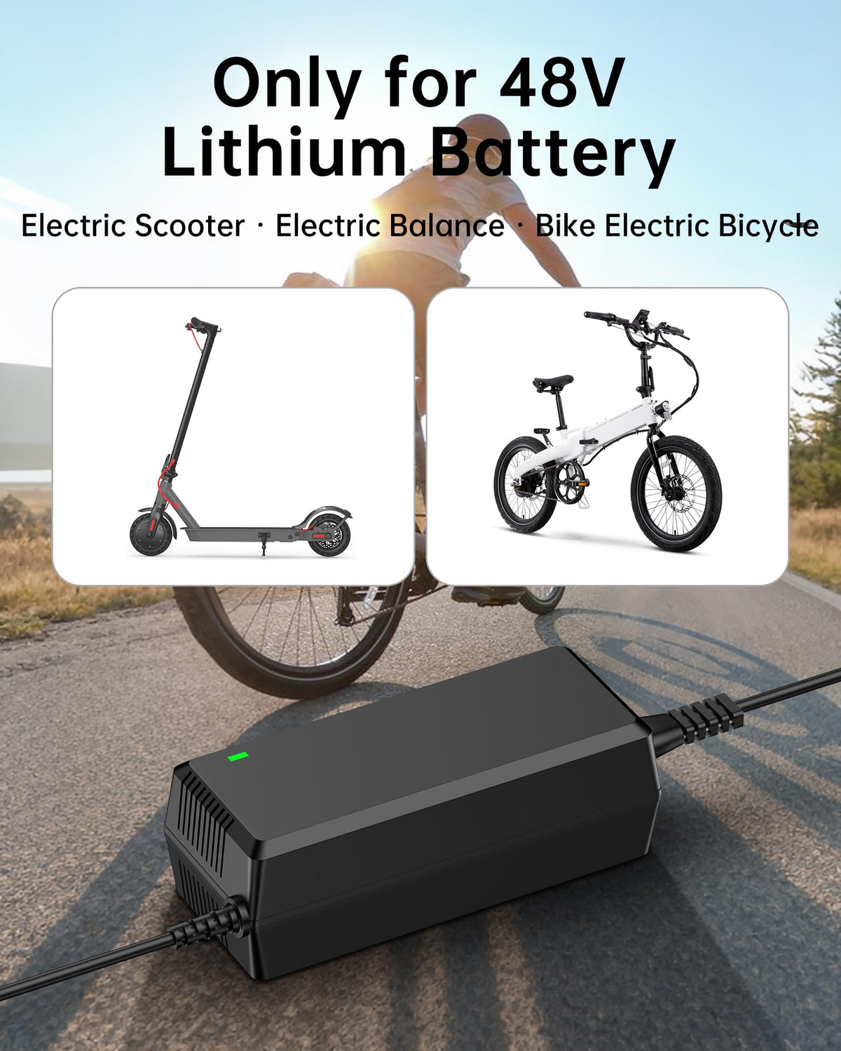 54.6V 2A Electric Scooter Charger 5 Connectors 8.2ft P969022
