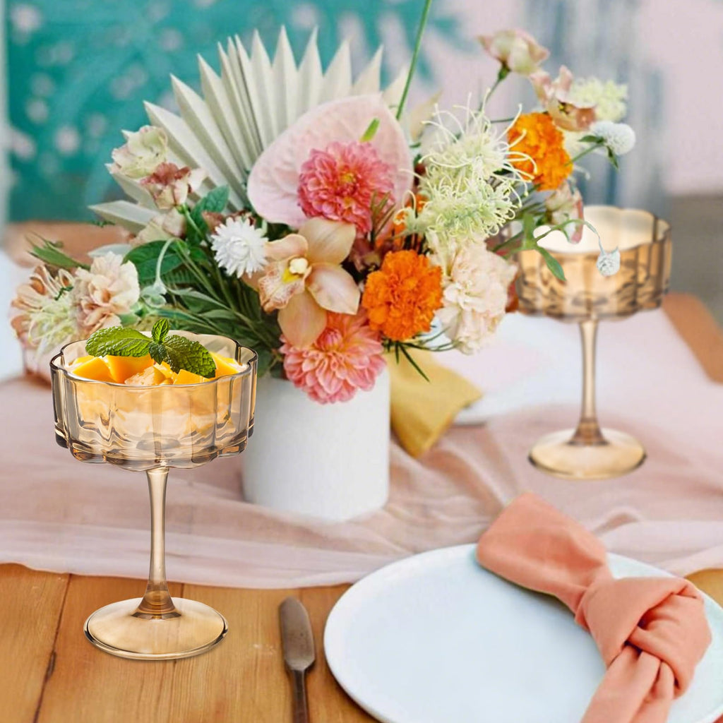 Amber 13oz Glass Coupes Set Of 6 N409673