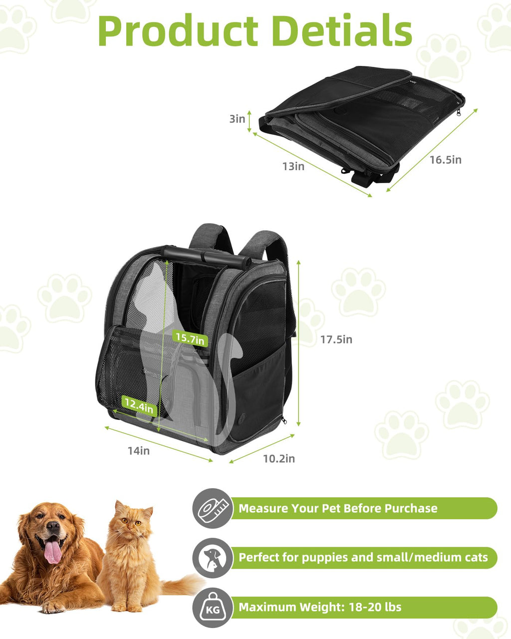 Dark Grey Breathable Mesh Cat Backpack Carrier R531764