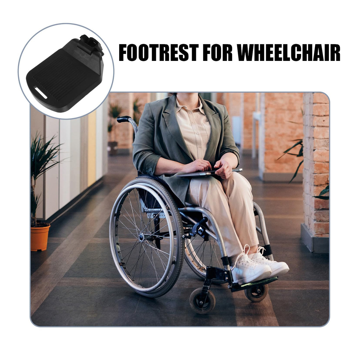 2pcs Adjustable Heavy Duty Wheelchair Footrest P40242