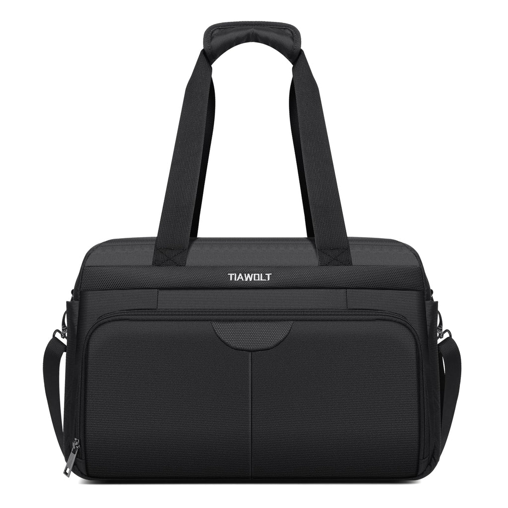 Black Expandable Carry-On Luggage Duffel Bag with Adjustable Strap C571