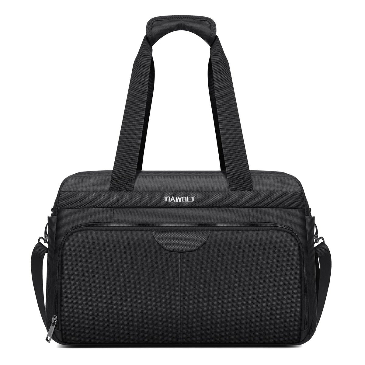 Black Expandable Carry-On Luggage Duffel Bag with Adjustable Strap C571
