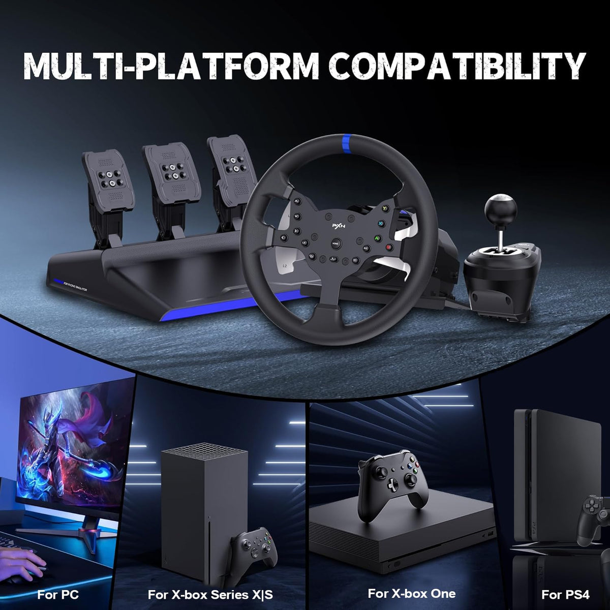 Force Feedback Gaming Steering Wheel E8993