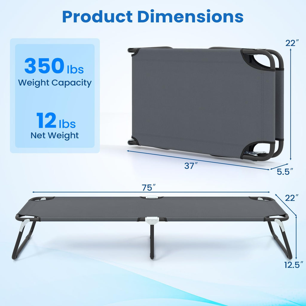 Folding Camping Cot Portable Ultralight Compact Sleeping Cot Bed Oxford Fabric I3911