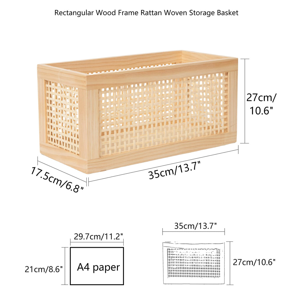 Rectangular Rattan Woven Storage Basket J4688