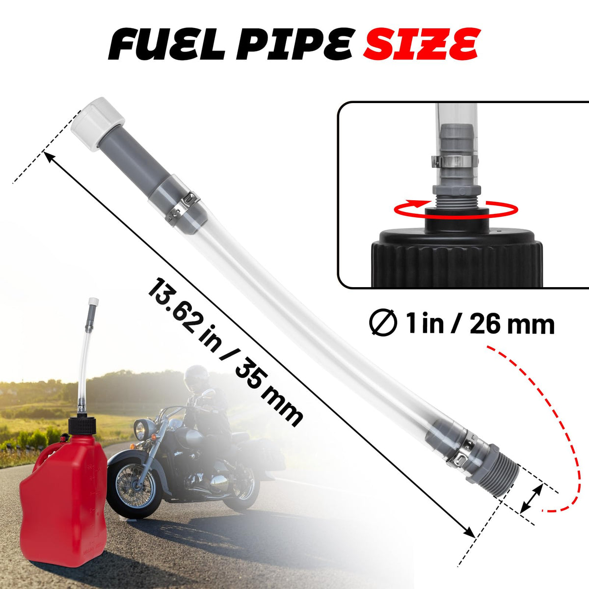 2 PCS 5 Gal Gas Can Hose X7358