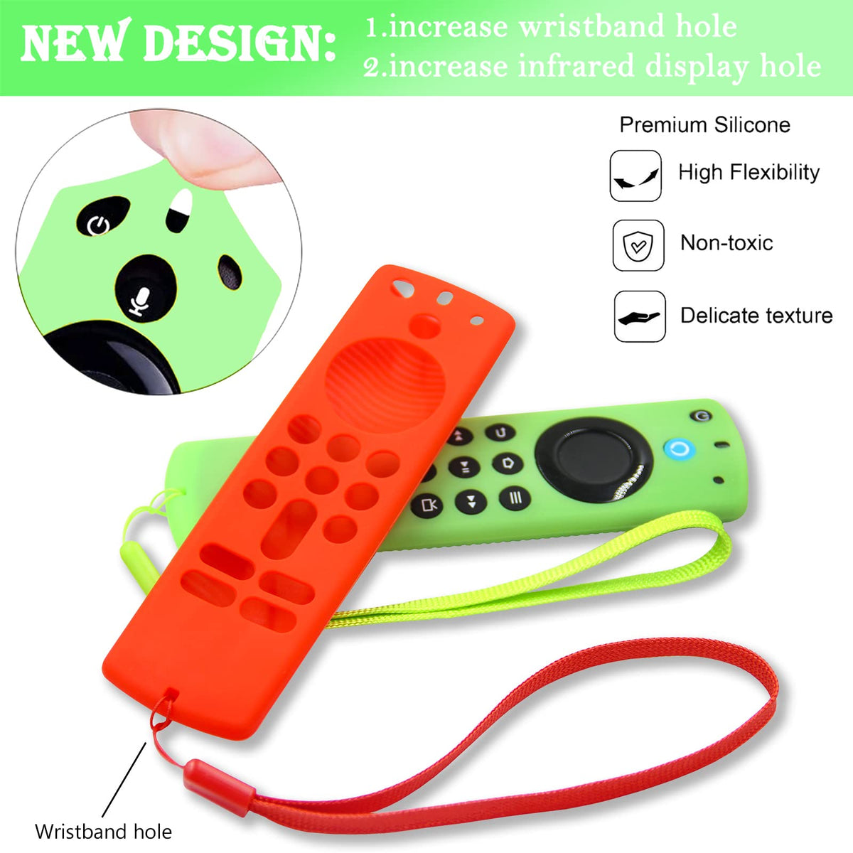 Silicone Remote Covers 3pcs Glow Green Blue Red J282570