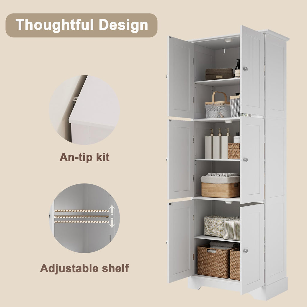 63.2" Tall Bathroom Storage Cabinet with 6 Doors S898393