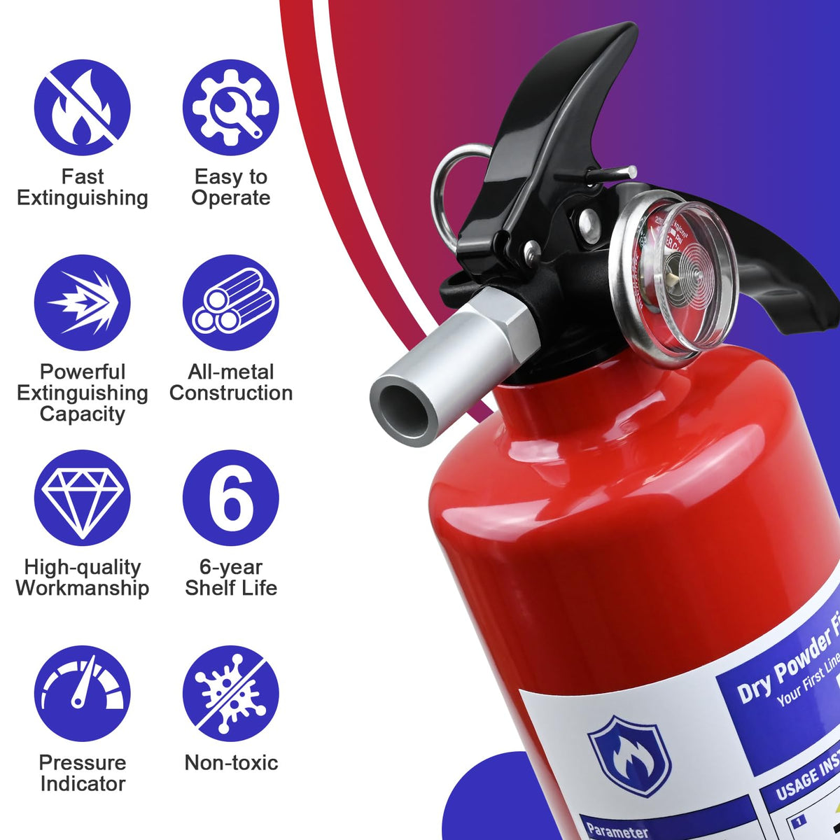 2 Pack 2.5 lb ABC Dry Chemical Fire Extinguishers W1023