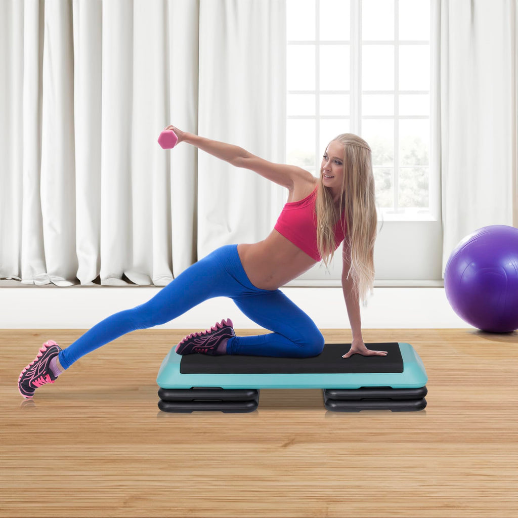 43 Inch Adjustable Aerobic Stepper with 4 Risers E627