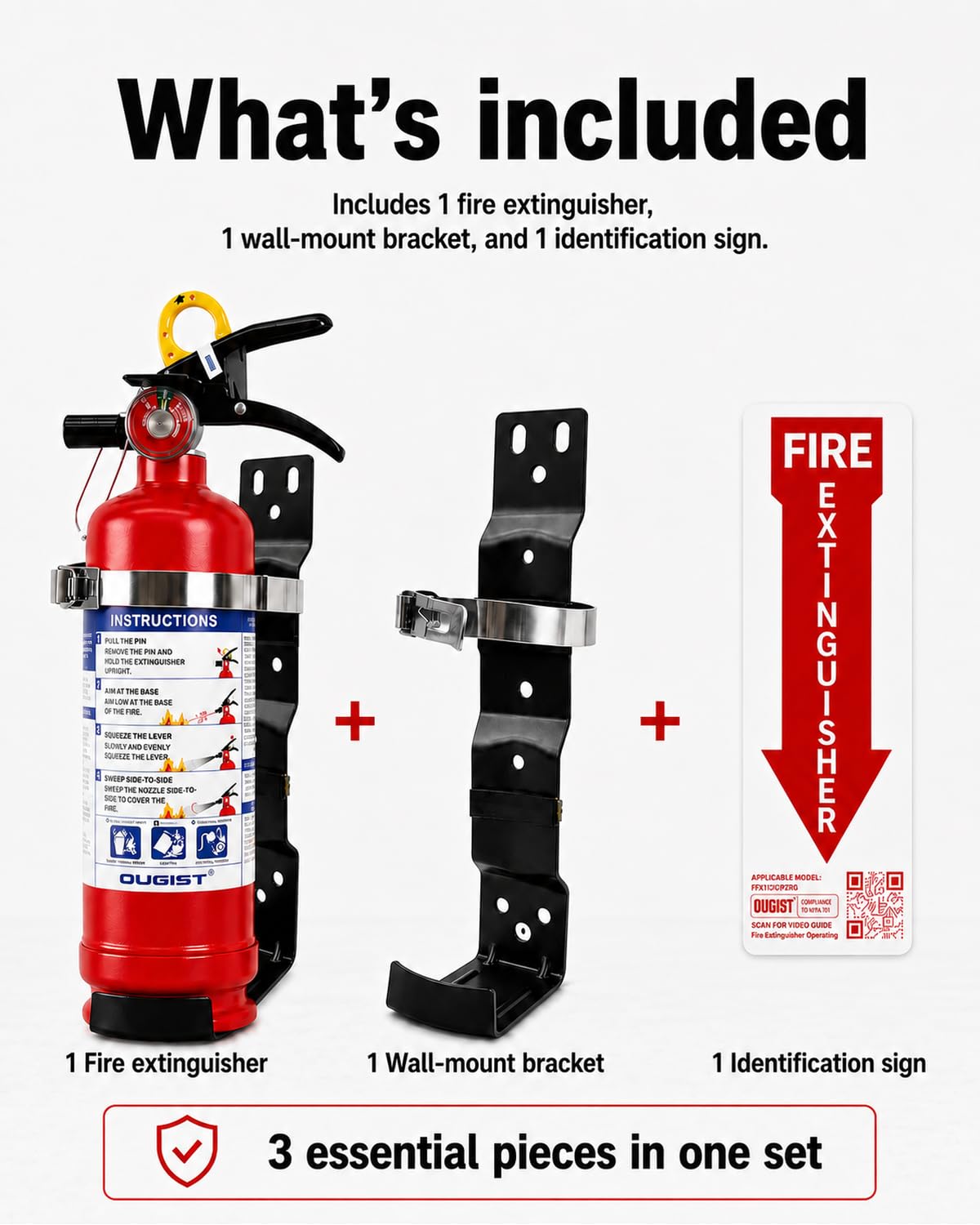 2.5 lb ABC Dry Chemical Fire Extinguisher with Wall Mount Q44943