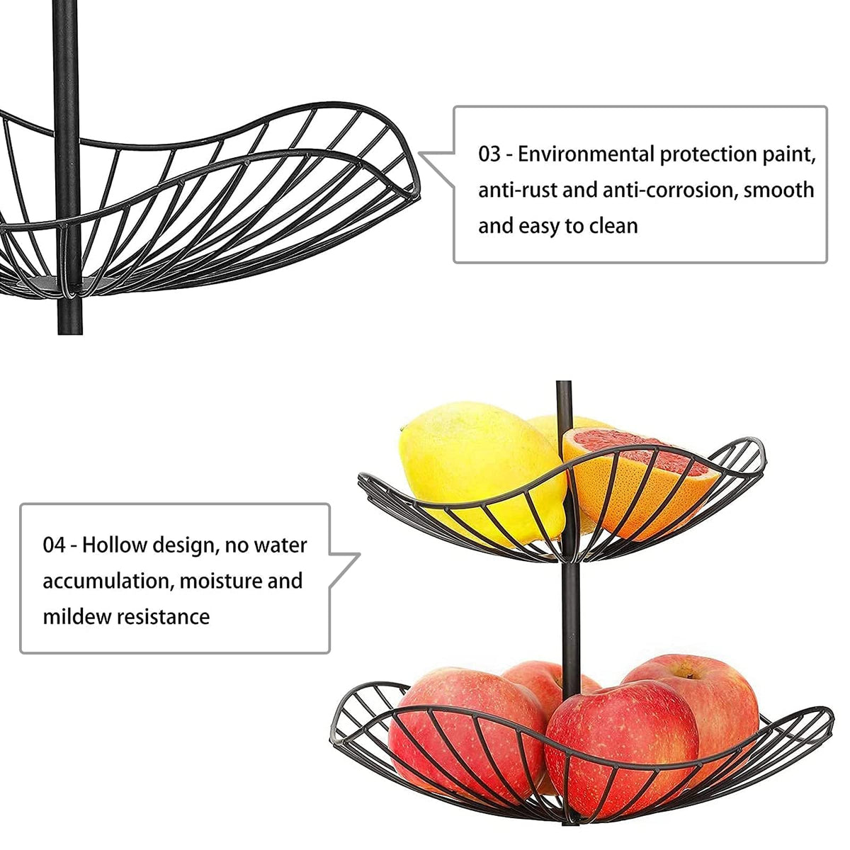 3-Tier Metal Wire Fruit Basket Stand W876