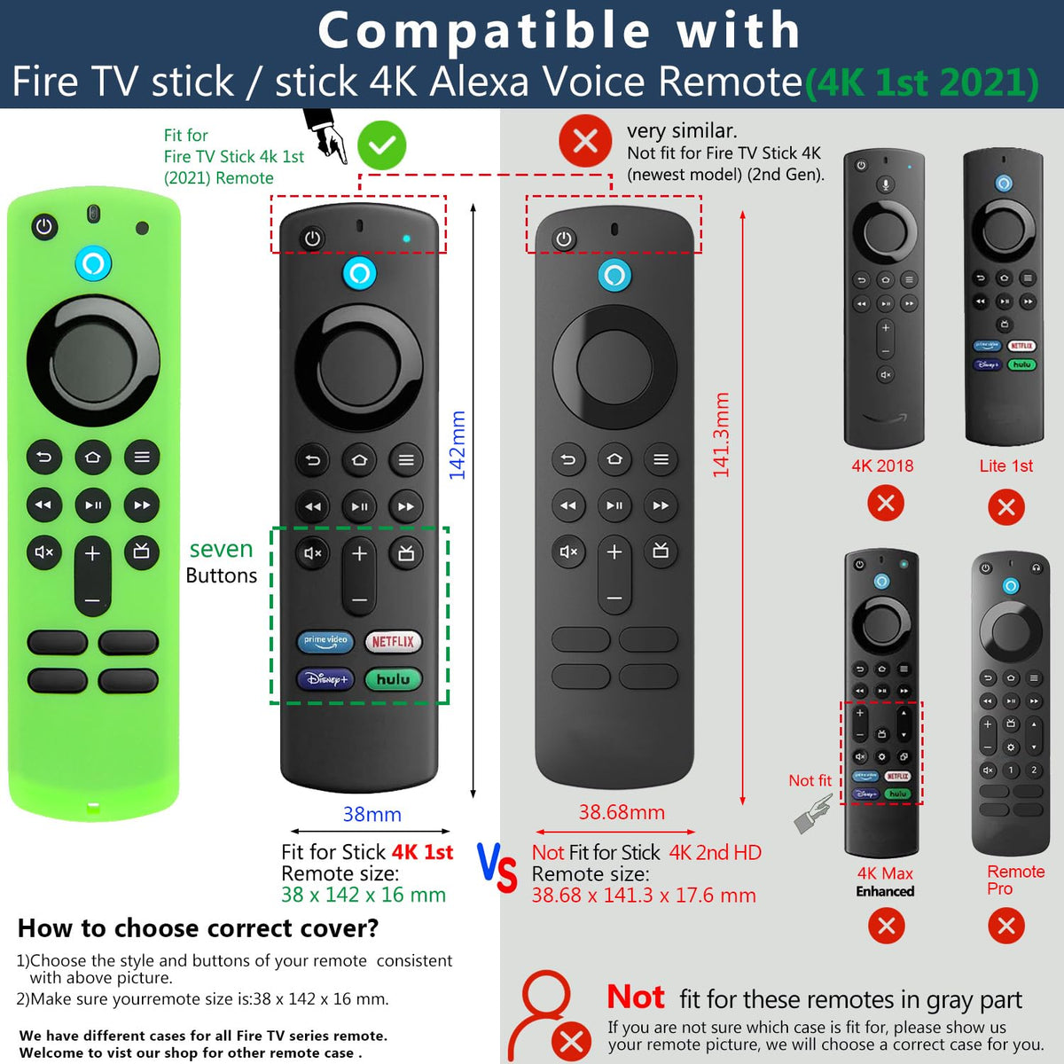 Silicone Remote Covers 3pcs Glow Green Blue Red J282570