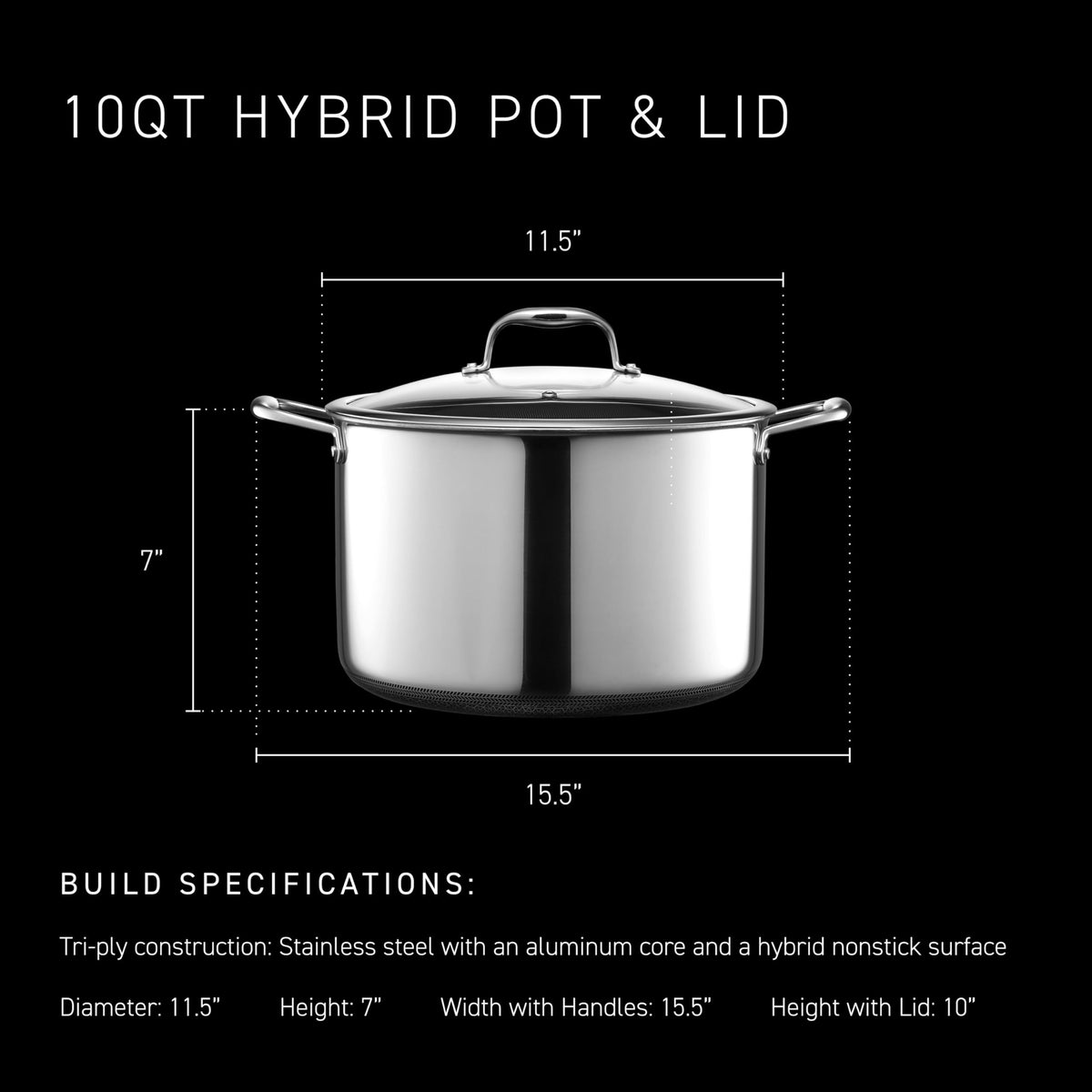 10QT Hybrid Nonstick Braiser Stock Pot with Lid U711
