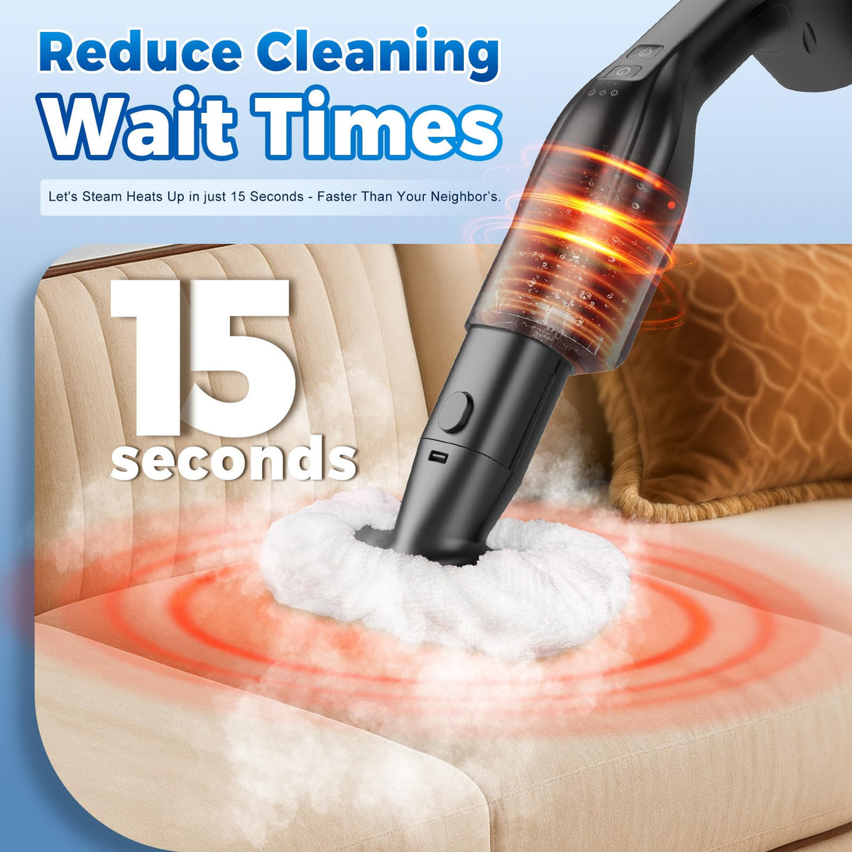 Heavy Duty Detachable Steam Mop Cleaner with 17 Accessories V64213