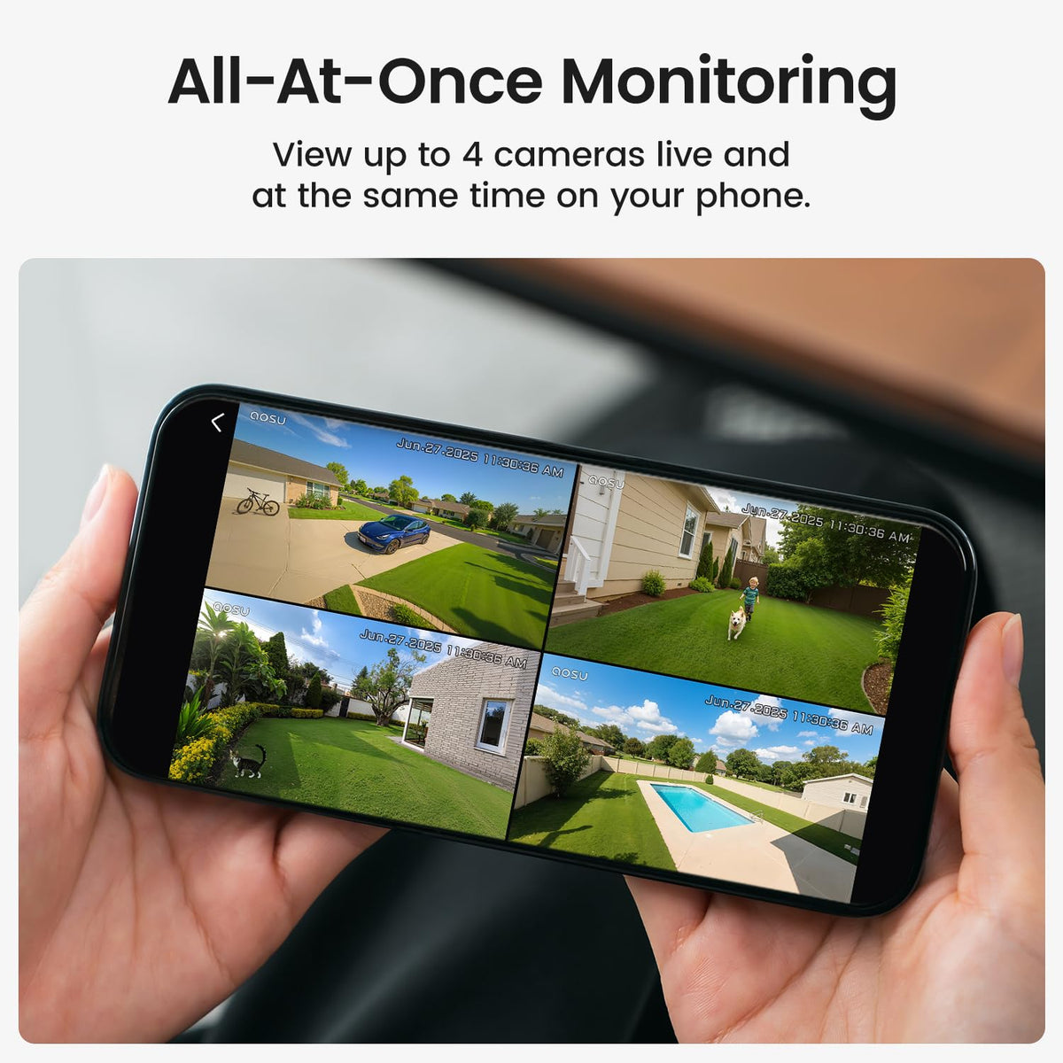 2K QHD Solar Security Cameras Wireless Outdoor System C731