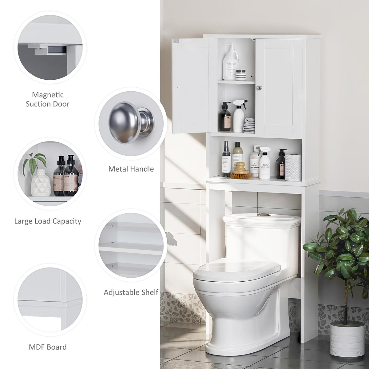 Over the Toilet Storage Cabinet, White G434