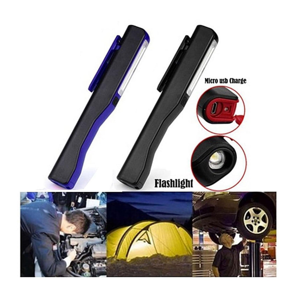 2-Pack Rechargeable LED COB Work Light 240LM Magnetic Portable Lamp USB Charging(Blue) V123