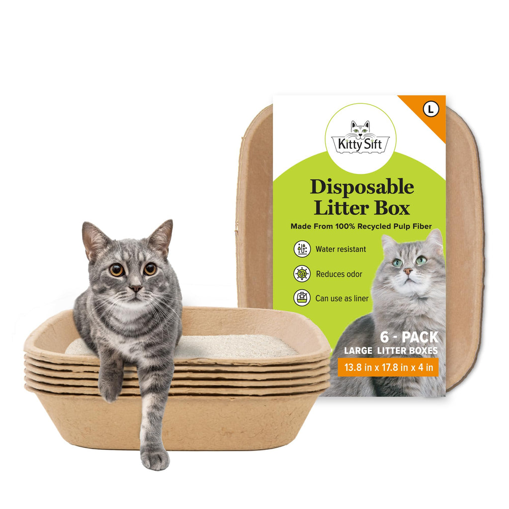 Large 6 Count Disposable Cat Litter Box W360936