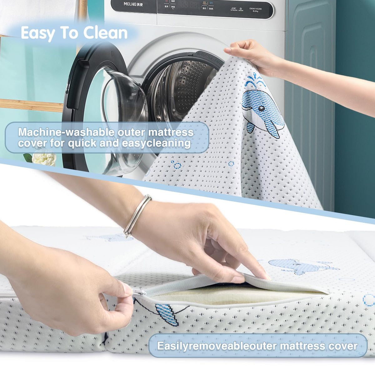 Pack and Play Mattress, 38"x26" Trifold Memory Foam W4402