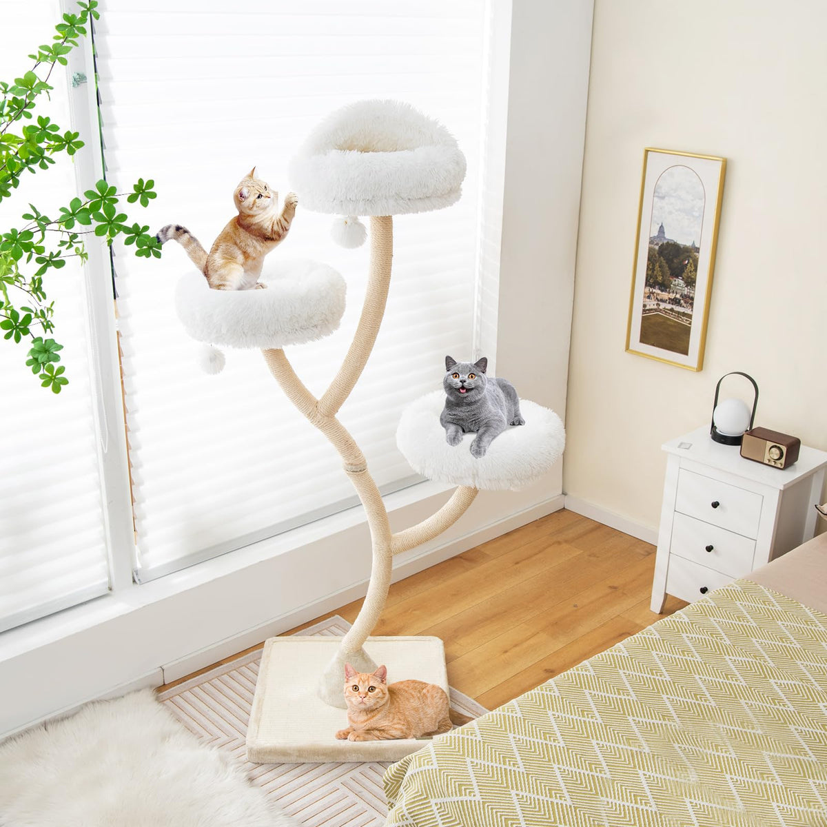 70 Inch Multi-Level Cat Tree with Perches and Scratching Posts J464
