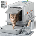 XL Stainless Steel Enclosed Litter Box with Lid W9633