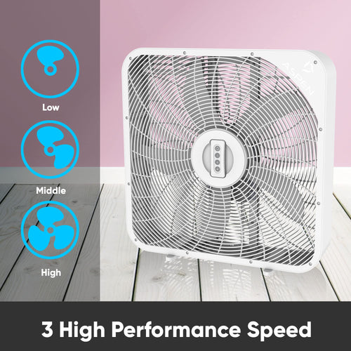 20 Inch 3 Speed Quiet Box Fan with Remote Control H9751