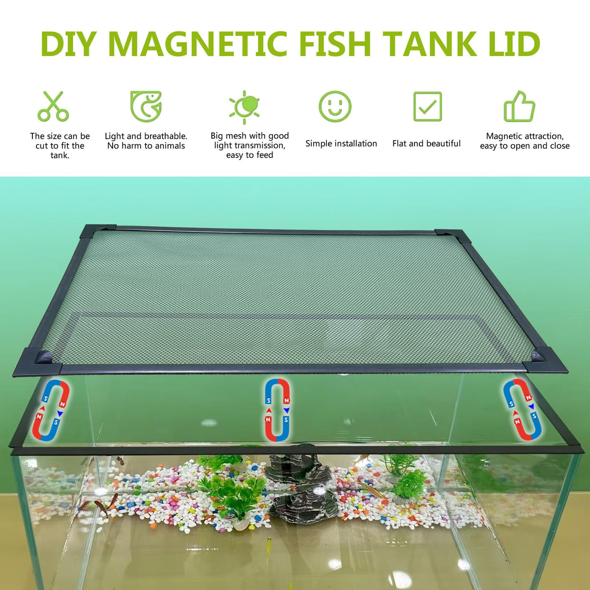 Fish Tank Cover Net Aquarium Lid Mesh Top 39"X19" T90715