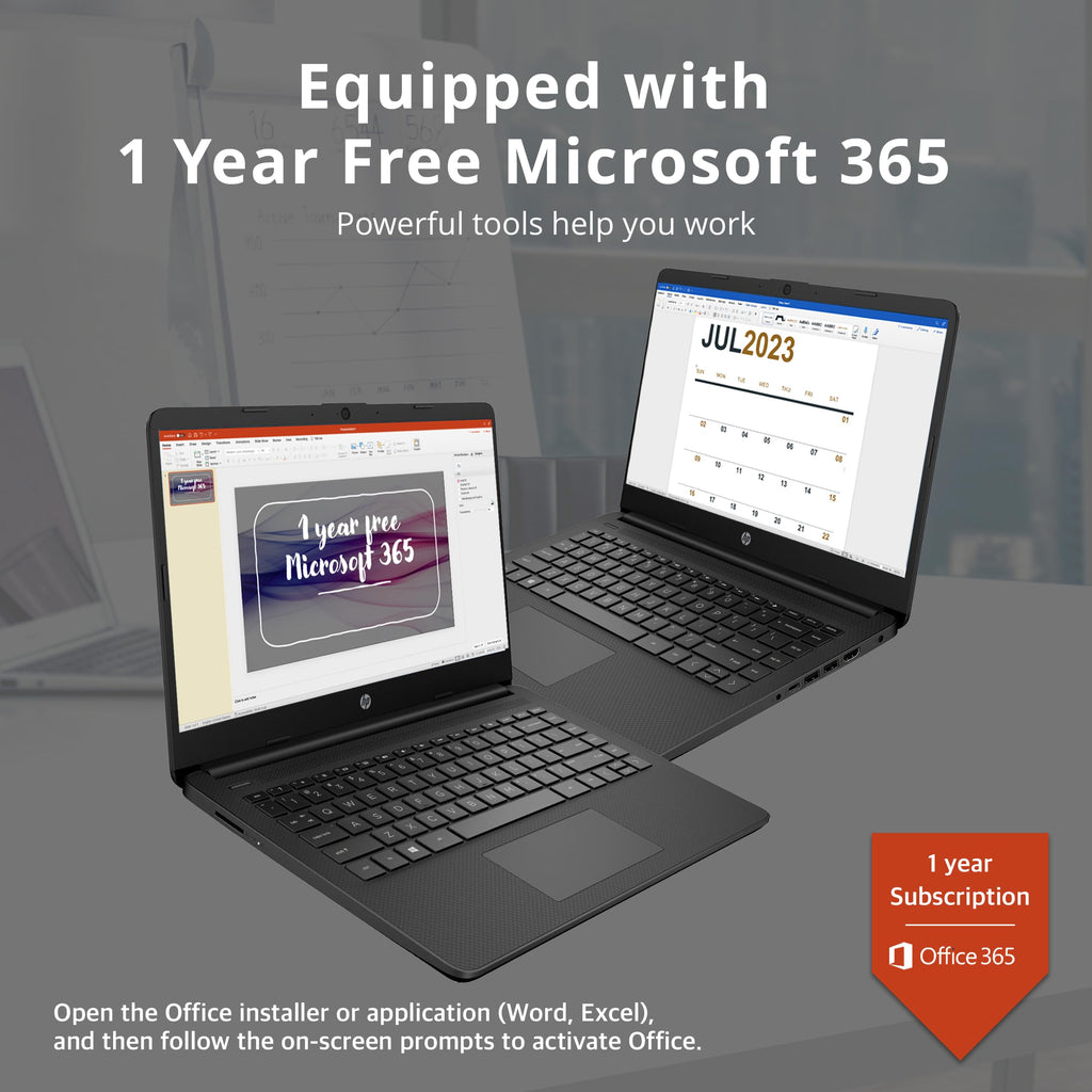14-inch Laptop, Intel Celeron N4000, 4 GB RAM, 64 GB eMMC, Jet Black M70318