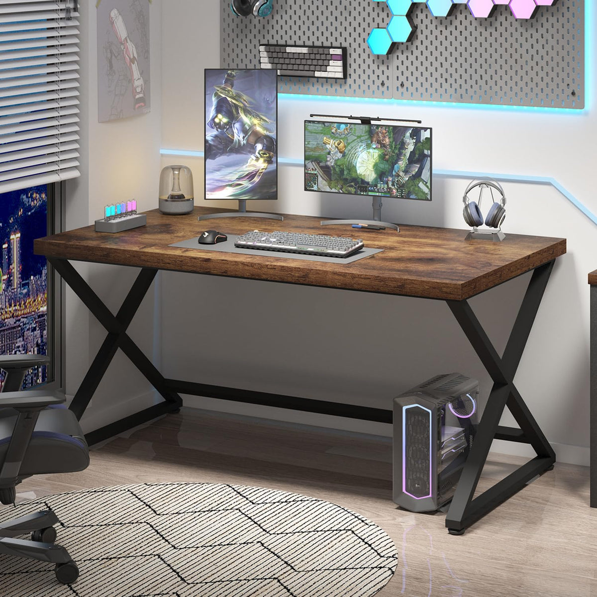 47" Rustic Brown Computer Desk D554967