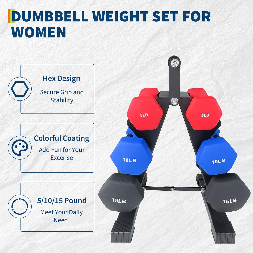 PVC Coated Hexagon Dumbbells Set H51187
