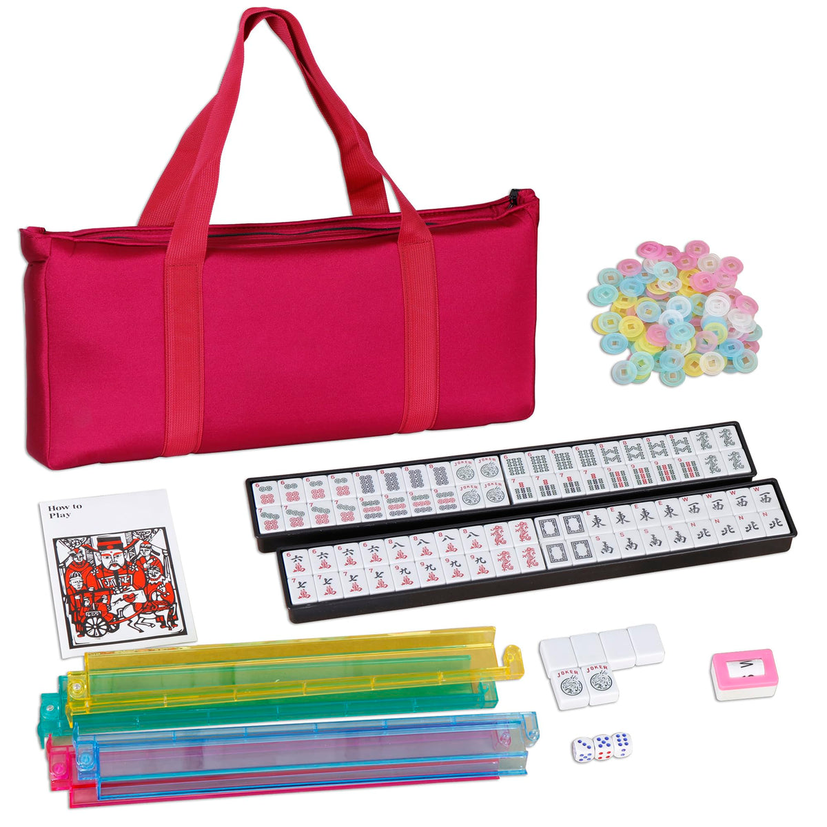 166 Tiles Mah Jongg Set with Soft Velour Bag L9119