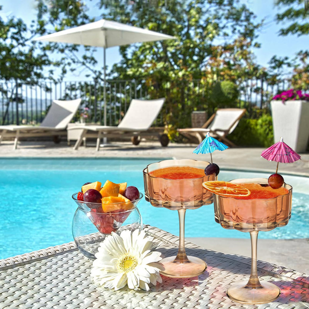 Amber 13oz Glass Coupes Set Of 6 N409673