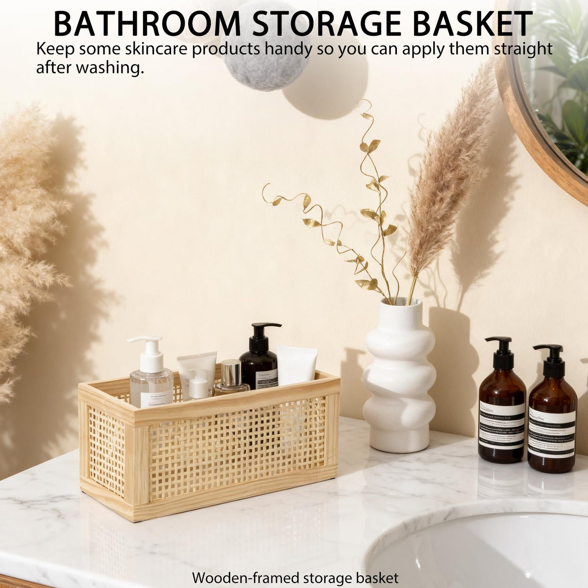 Rectangular Rattan Woven Storage Basket J4688