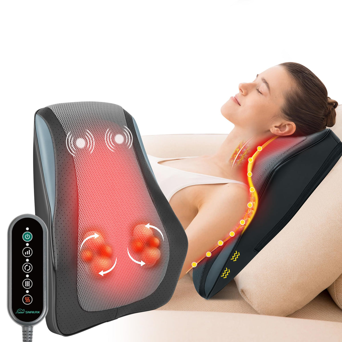 4D Shiatsu Neck Massage Pillow with Heat A324517
