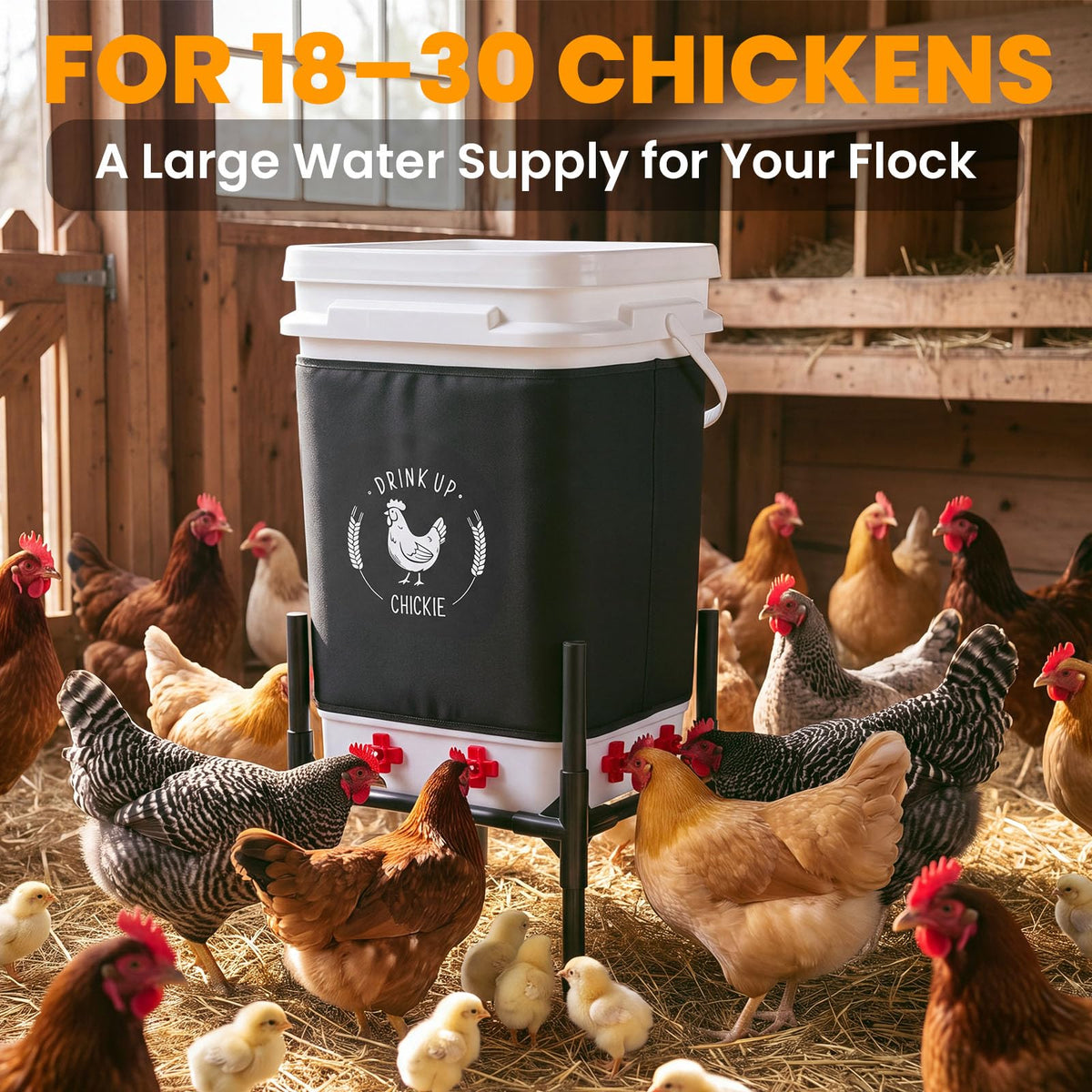 6.6 Gallon Heated Chicken Waterer with Stand E989