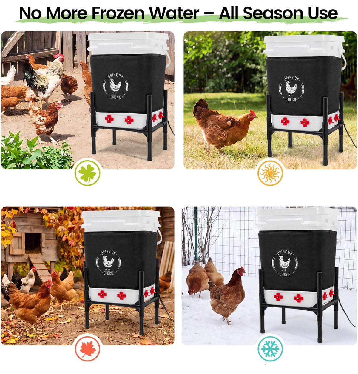 6.6 Gallon Heated Chicken Waterer with Stand E989
