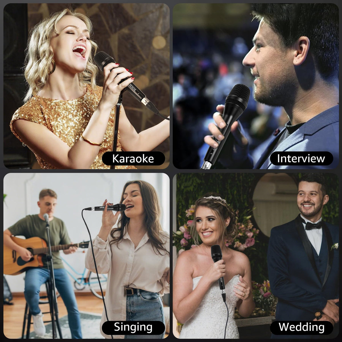 Wired Dynamic Handheld Karaoke Microphone with On and Off Switch X265568