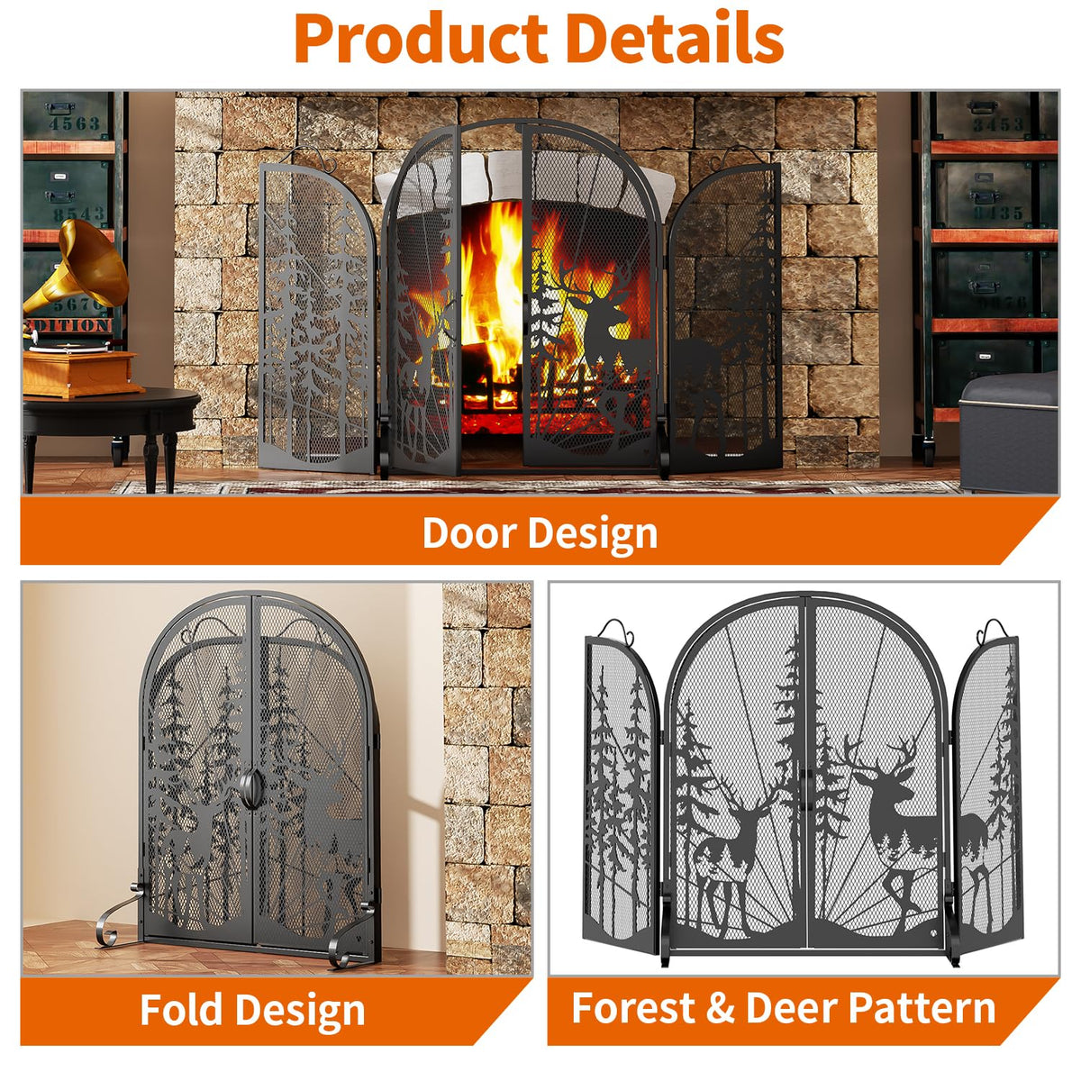 Fireplace Screen with Doors F731
