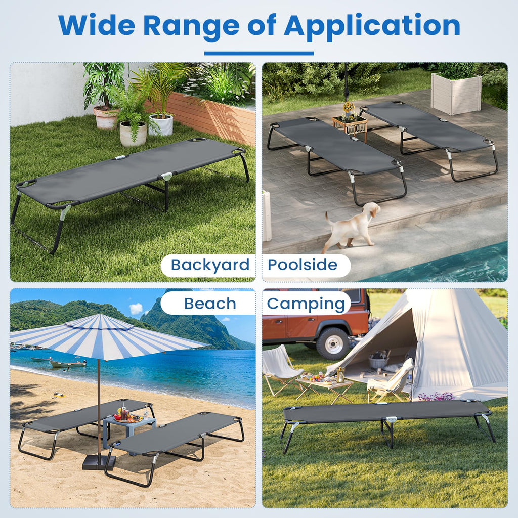 Folding Camping Cot Portable Ultralight Compact Sleeping Cot Bed Oxford Fabric I3911