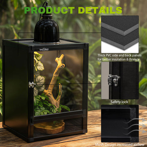 18"x18"x36" Aluminum Reptile Enclosure with Screen & Acrylic Doors D29644