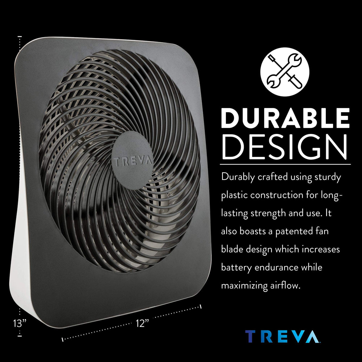 10-Inch Portable Battery Fan with 2 Cooling Speeds V834