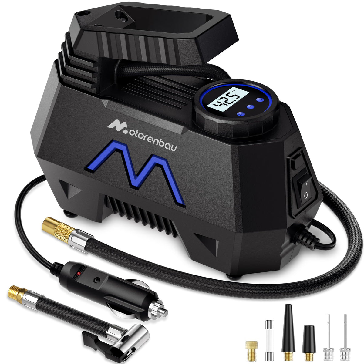Portable Air Compressor 150PSI 12V DC with Digital Pressure Gauge and LED Light D8587