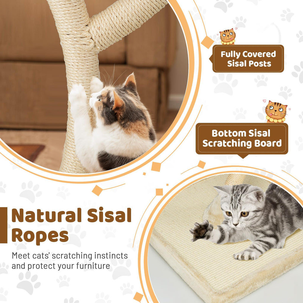 70 Inch Multi-Level Cat Tree with Perches and Scratching Posts J464