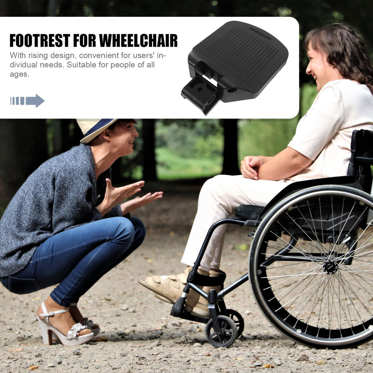 2pcs Adjustable Heavy Duty Wheelchair Footrest P40242